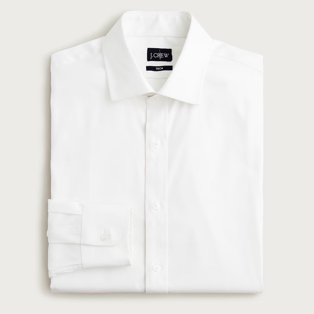 J. Crew Men's Bowery performance stretch dress shirt with spread collar